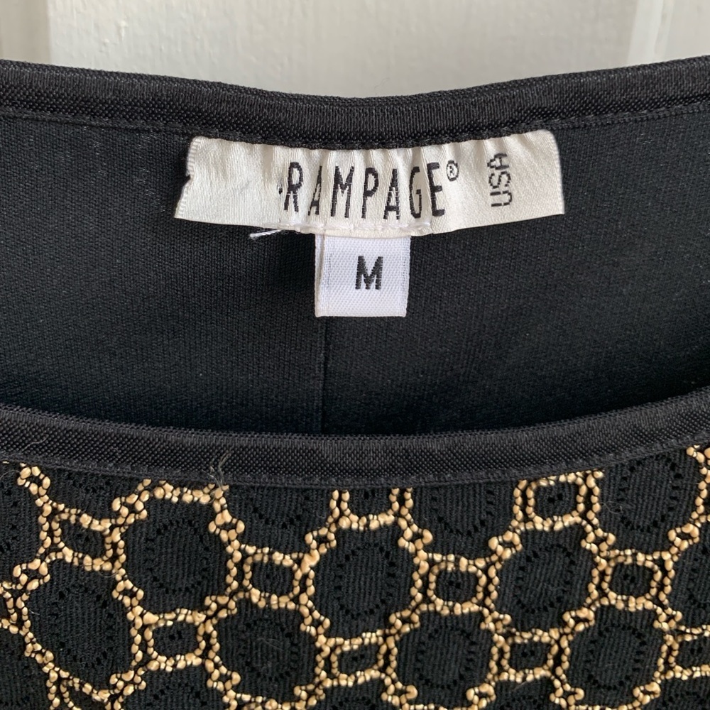 Rampage Y2K Vintage Maxi Dress Black/Gold Medium Grunge Whimsigoth 90's Vintage - Picture 4 of 4